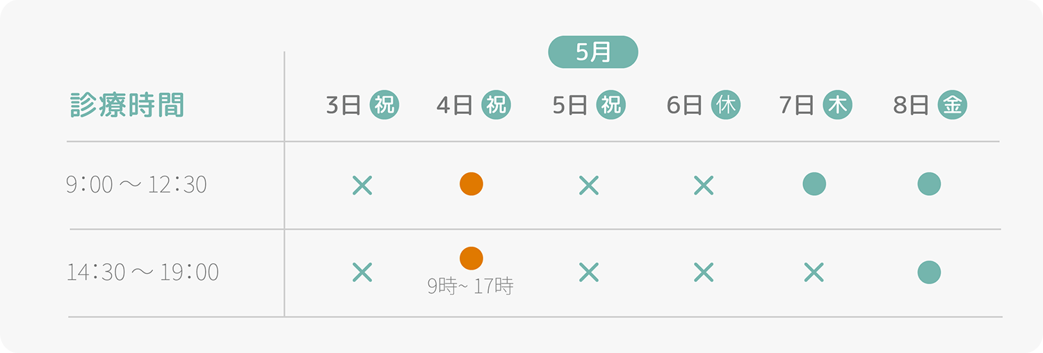 ゴールデンウイークのご案内